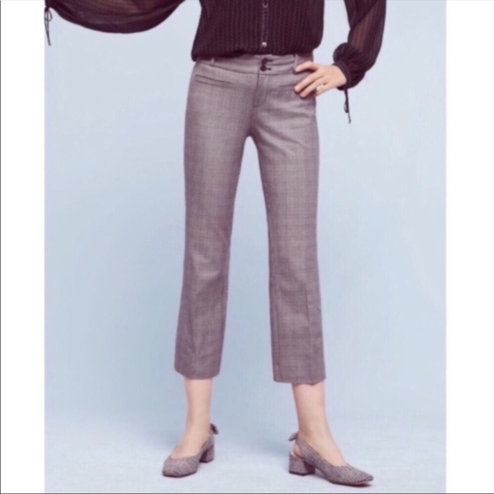 Anthropologie Essential Flare Plaid Pant. Size 8